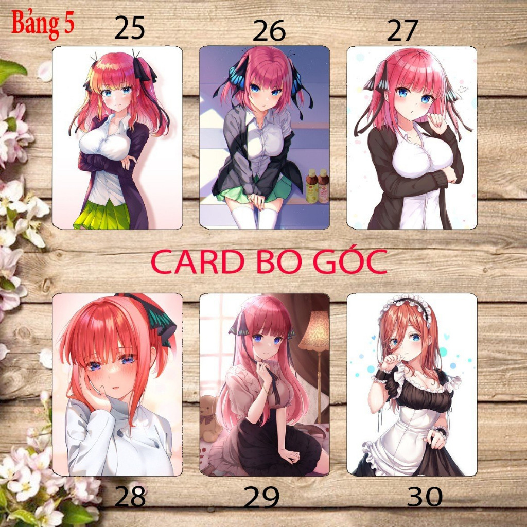 Card bo góc Nakano.Nino anime GoToubun no Hanayome - nhà có năm nàng tiên