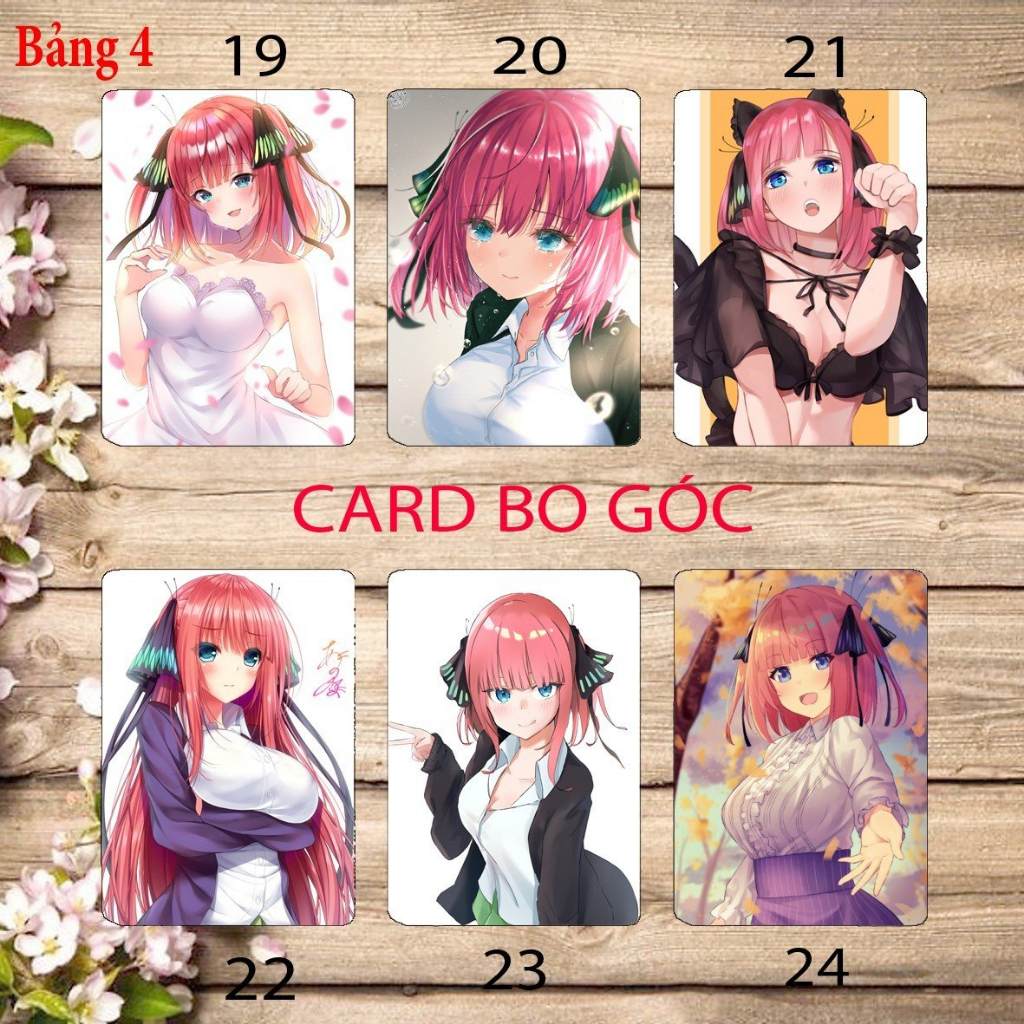Card bo góc Nakano.Nino anime GoToubun no Hanayome - nhà có năm nàng tiên