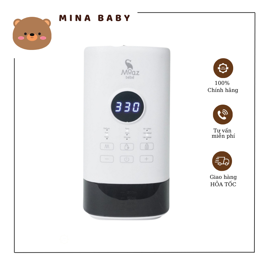 MÁY HÂM SỮA  MOAZBEBE THÔNG MINH SIÊU TỐC MB033