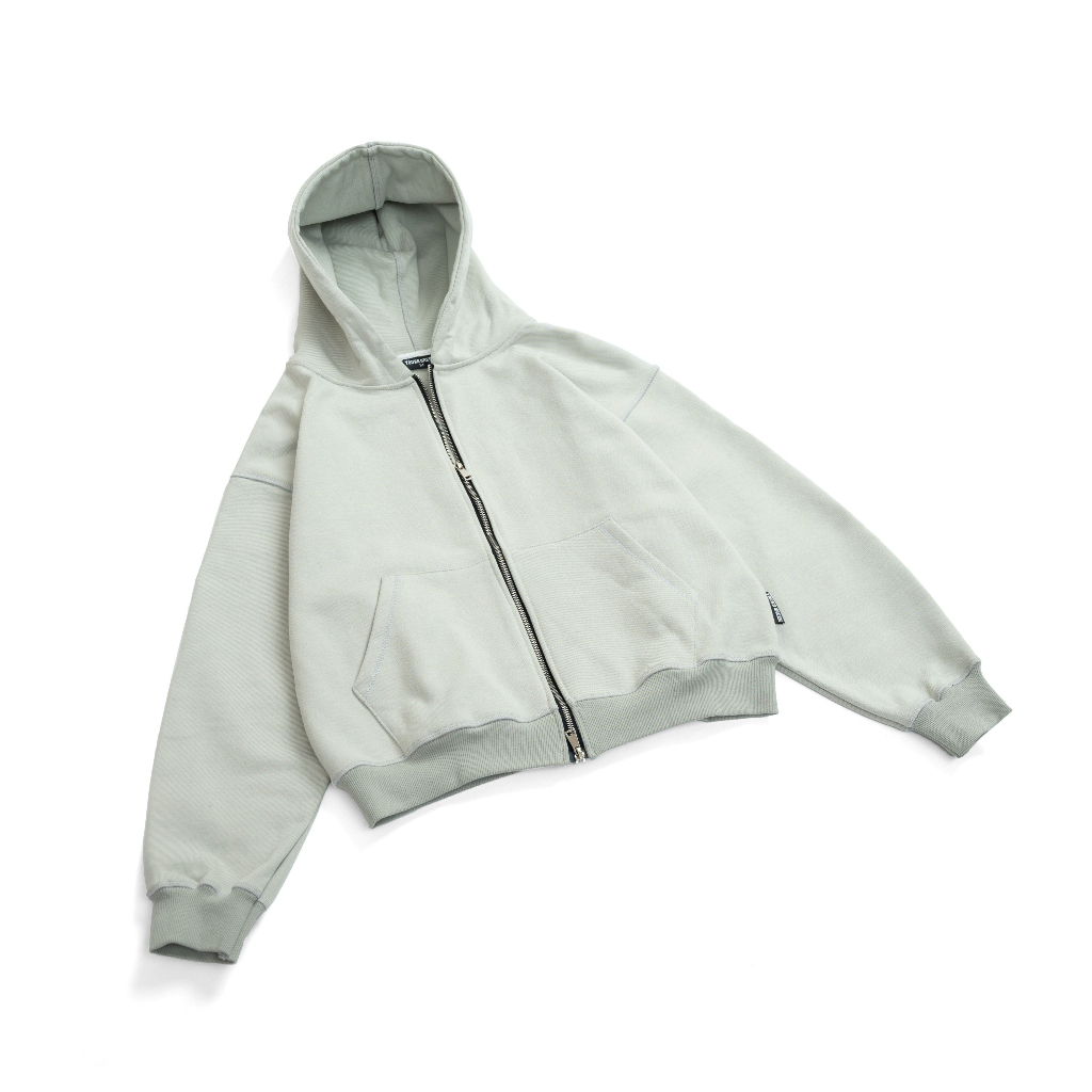 Áo Hoodie Young Green Boxy Zip