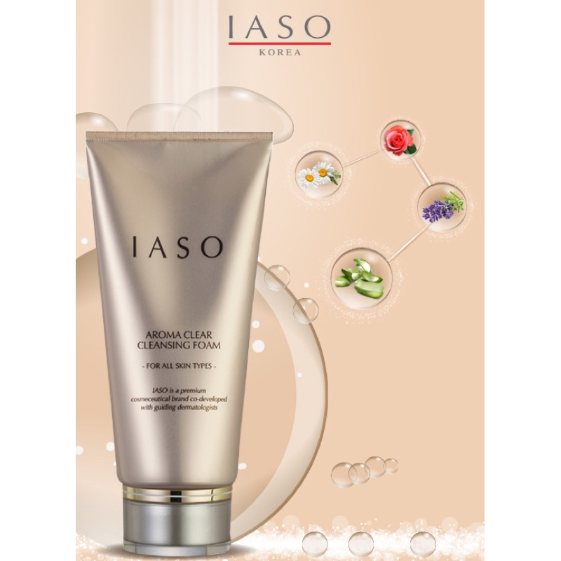 I01 - IASO AROMA CLEAR CLEANSING FOAM Sữa Rửa Mặt Tạo Bọt 150g