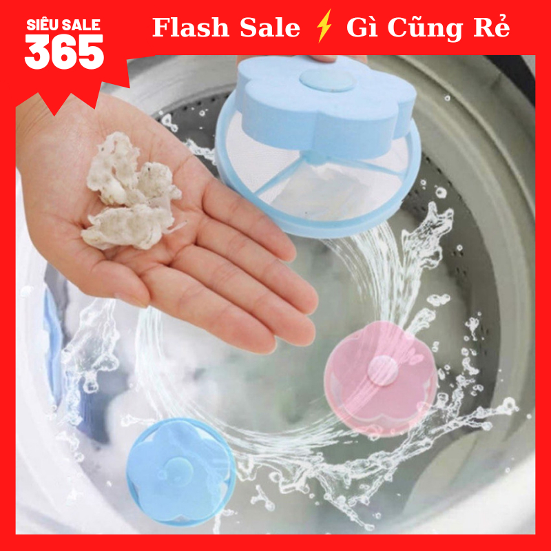 Phao Lọc Cặn Bẩn Máy Giặt Thông Minh - Túi Lưới Gom Rác Lồng Máy Giặt Hình Bông Hoa