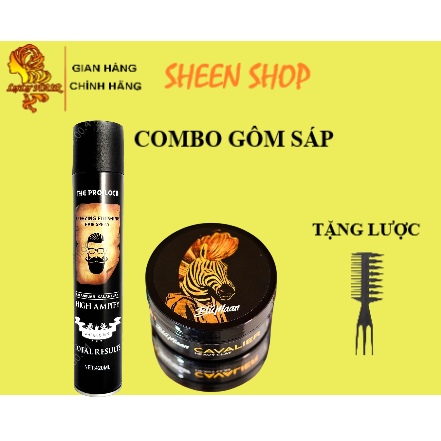 COMBO GôM XỊT TÓC GIỮ NẾP TÓC THE PRO LOCK + Sáp Vuốt Tóc Nam BluMaan Ngựa Vằn]