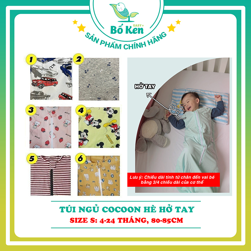 Shop Bố Ken Túi Ngủ Hở Tay Mùa Hè Mềm Mát, Giúp Giúp Ấm Bụng, Ngực, Hoàn Toàn Yên Tâm Con Không Đạp Bụng