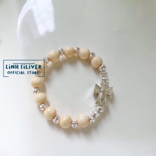 Lắc tay dâu tằm thánh giá cho bé - Charm bi bạc ta