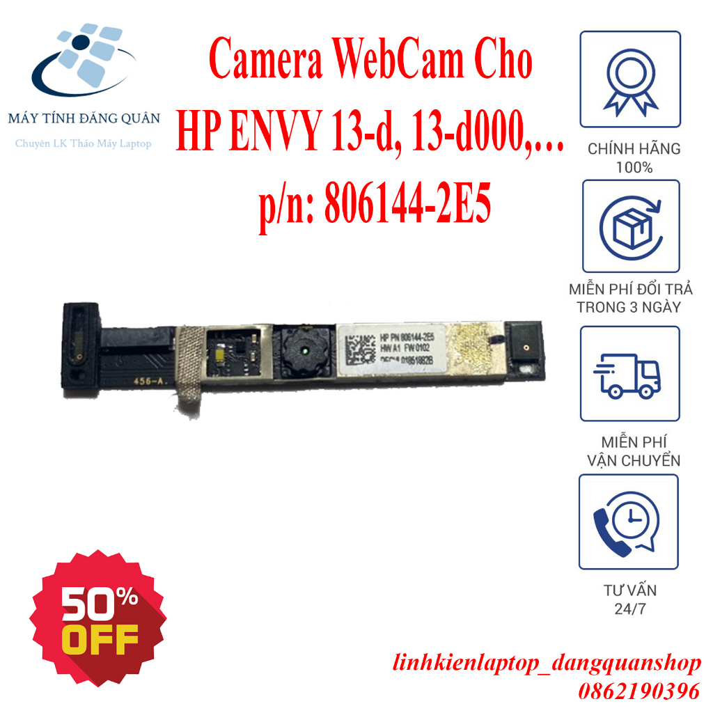 ☘️Camera WebCam Cho HP ENVY 13-d, 13-d000,… p/n: 806144-2E5☘️