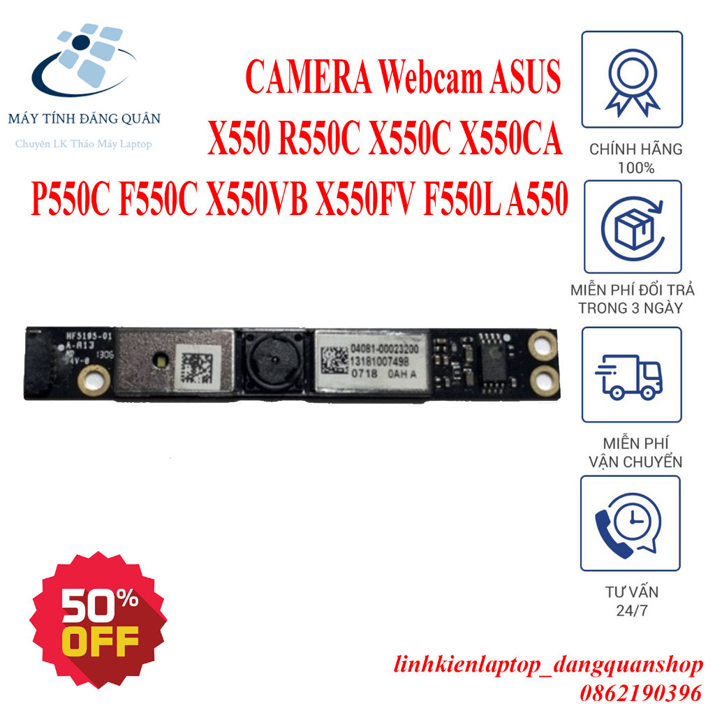 Camera Webcam ASUS X550 R550C X550C X550CA P550C F550C X550VB X550FV F550L A550 04081-00023200 tháo máy