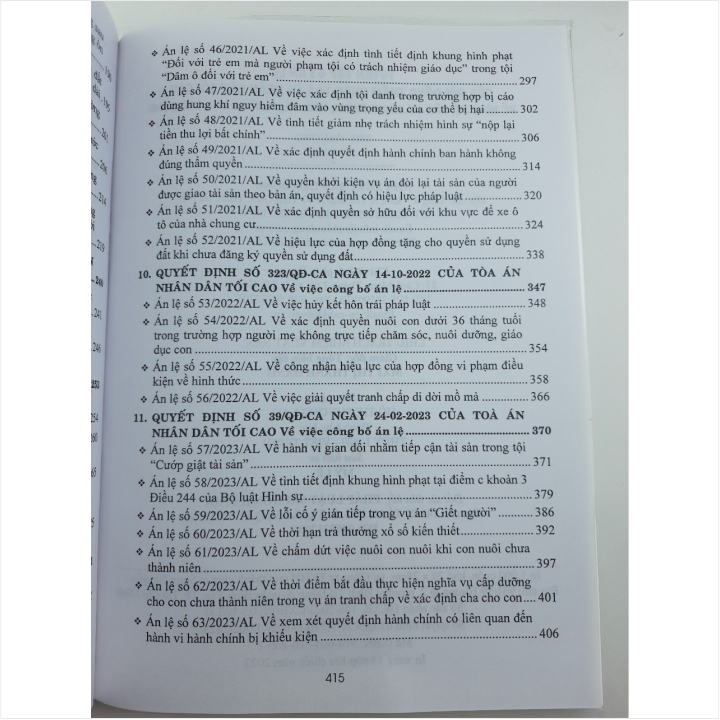 Sách - Tuyển Tập 63 Án Lệ Của Hội Đồng Thẩm Phán Tòa Án Nhân Dân Tối Cao