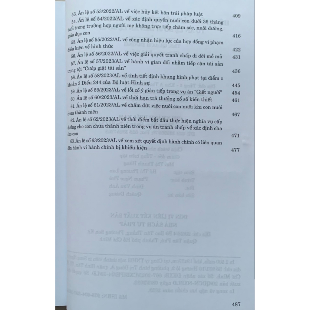 Sách - Hệ Thống Án Lệ Việt Nam (Hiện Hành) Từ Án Lệ Số 1 Đến Án Lệ Số 63