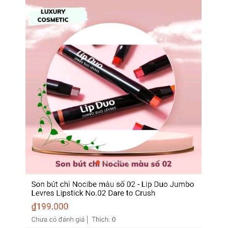 SON BÚT CHÌ PHÁP 2 MÀU SIÊU DỄ THƯƠNG NOCIBE MÀU SỐ 3