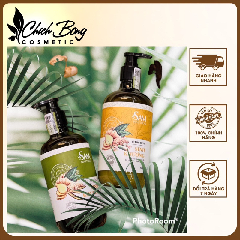 Bộ Dầu gội Sinh Khương Sam Natural - Dầu Gội Gừng giúp Ngăn Rụng Tóc, Hỗ Trợ Mọc Tóc Hiệu Quả 500ml