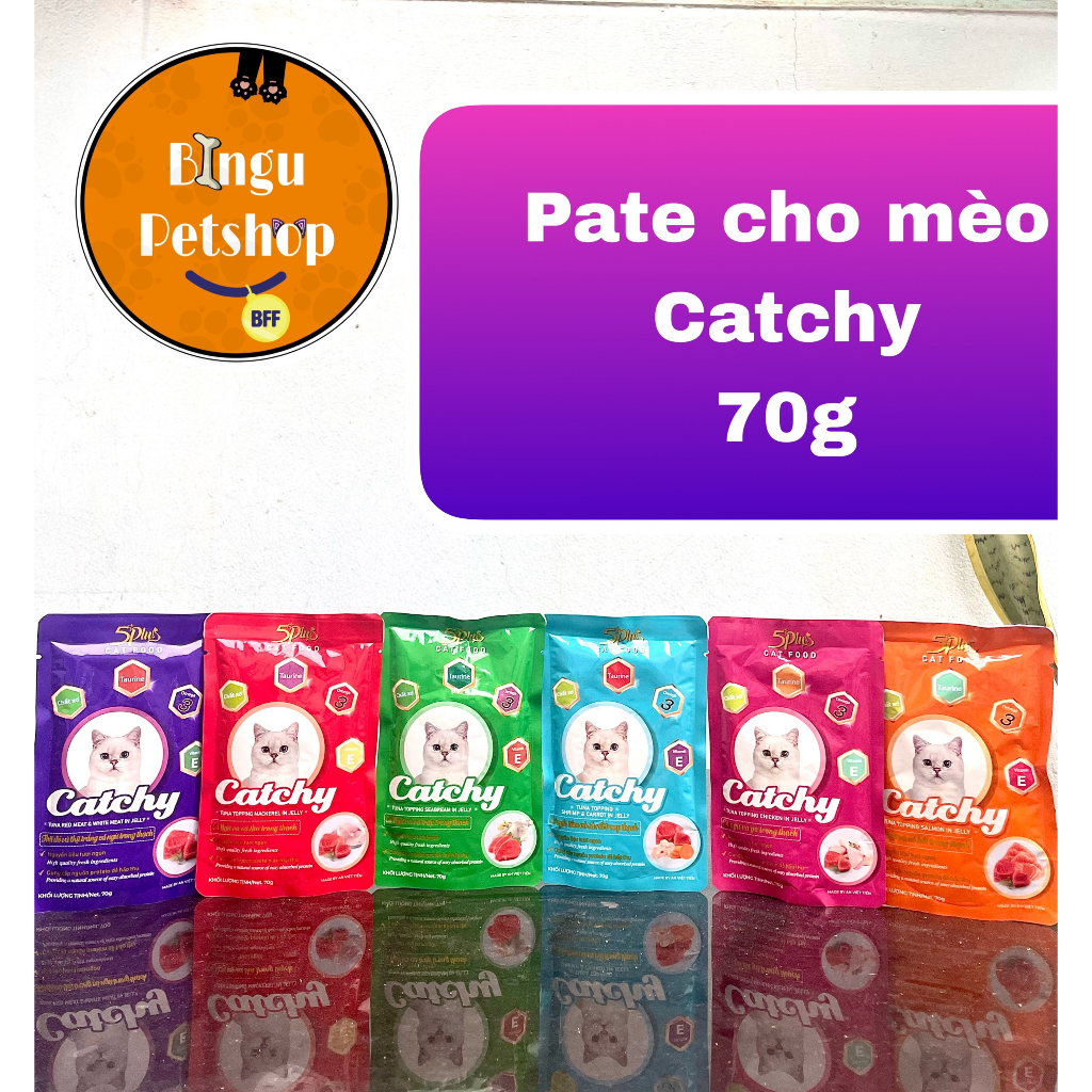 Pate gói cho mèo CATCHY 70gr nhiều vị