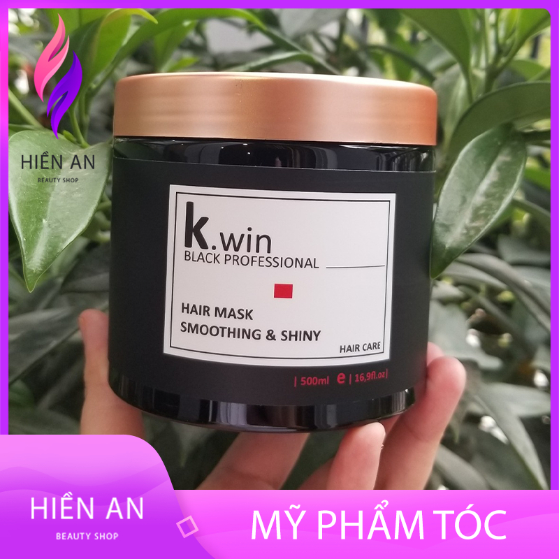 Kem ủ tóc, hấp tóc phục hồi tóc hư tổn Kwin smoothing and shiny 500ml dưỡng tóc siêu mượt chăm sóc tóc khô xơ uốn nhuộm