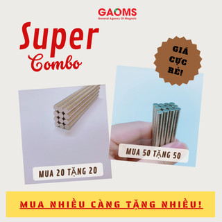 Combo nam châm đất hiếm 5x1mm, nam châm D5mm dày 1mm mạ niken hàng đẹp
