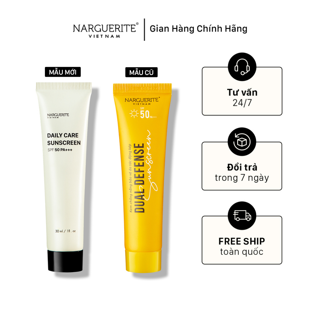 Kem chống nắng nâng tông chống ánh sáng xanh Narguerite SPF 50 PA+++ 30ml