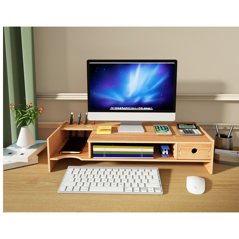 Kệ để Màn hình máy tính bàn văn phòng, lưu trữ ngăn kéo, bàn phím máy tính xách tay laptop, kệ để bút viết