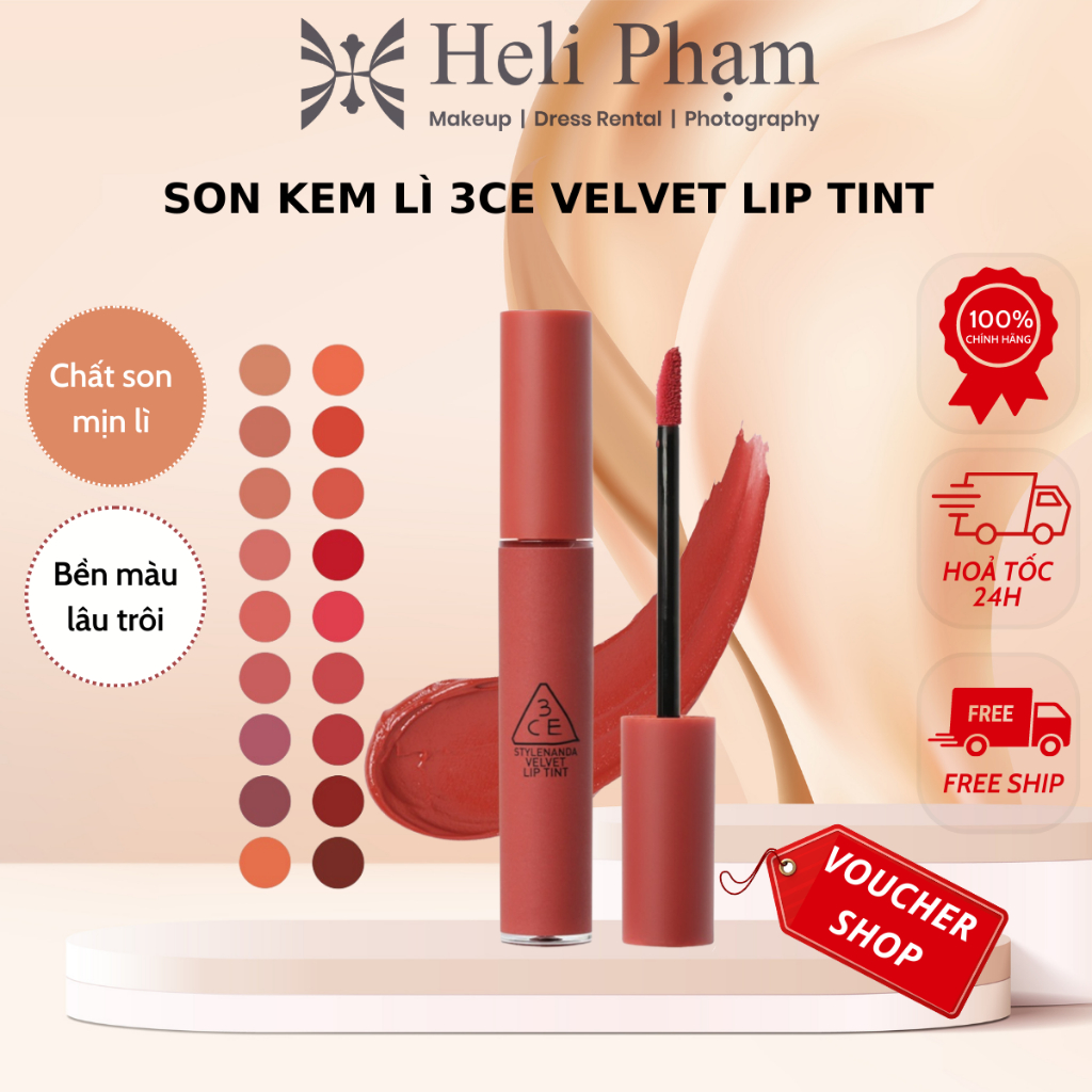Son Kem Lì 3CE Velvet Lip Tint Mịn Màng Như Nhung Bền Màu Lâu Trôi