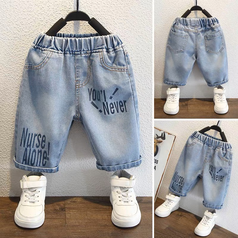 {S04} Quần sooc jeans in chữ độc đáo thời thượng mới nhất 2023 cho bé trai (10-43kg) SHOP YOIMEE KIDS
