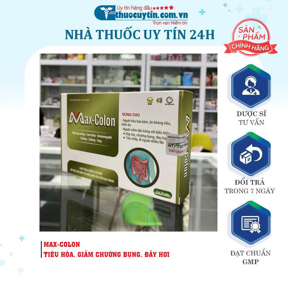 MAX-COLON TĂNG CƯỜNG TIÊU HÓA, GIẢM CHƯỚNG BỤNG, ĐẦY HƠI