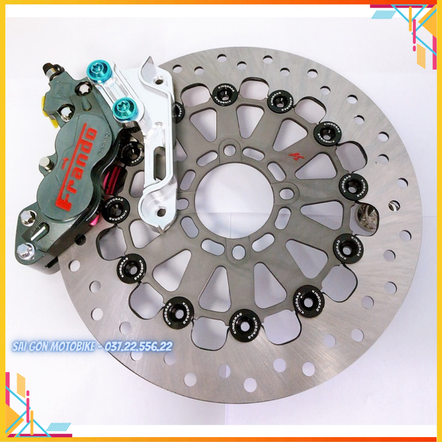 Trước Wave110/FutureLED-Heo 4 Pis Frando + Đĩa KingDrag size 267mm + Pát 4Pis CNC
