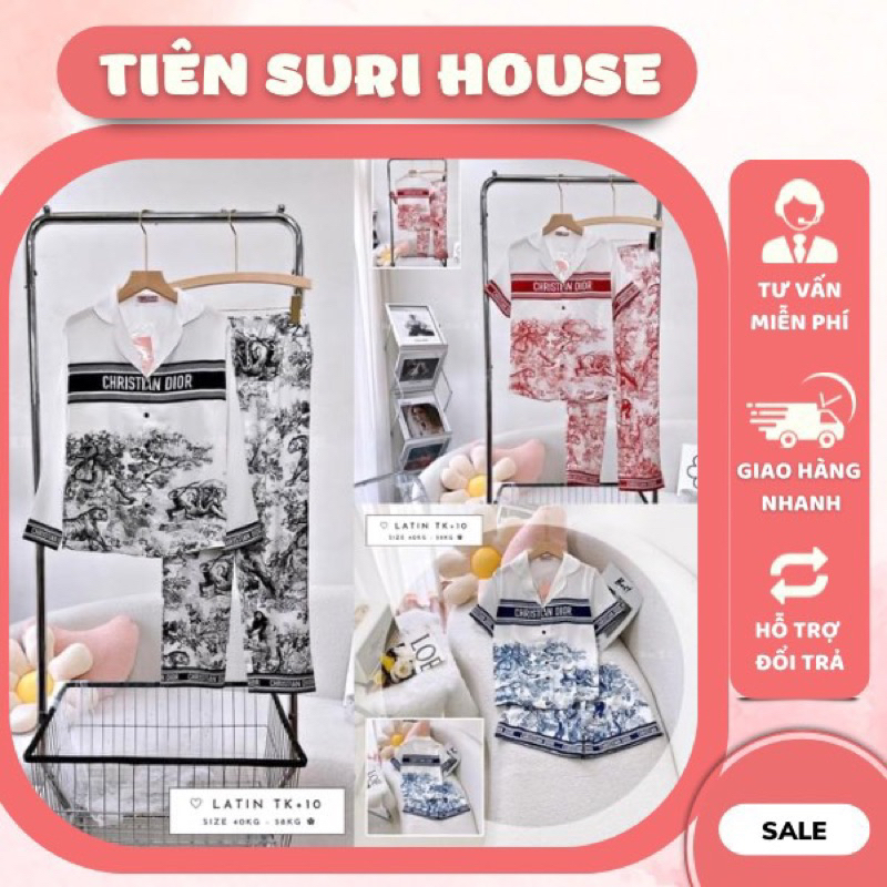 Pyjama Lụa Latin Thiết Kế Cao Cấp Booboo Dio 2 Size