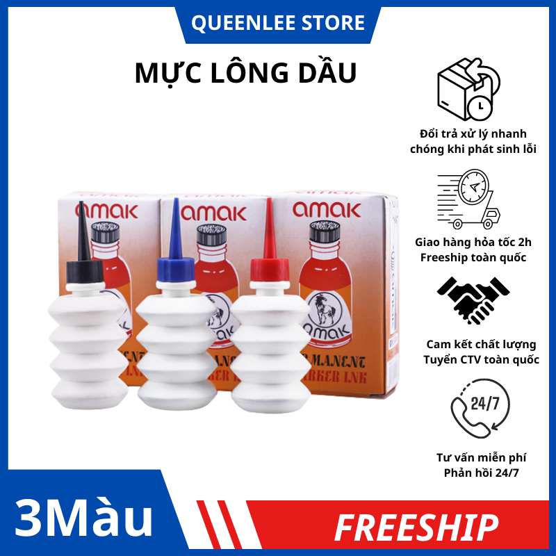 Mực Bút Lông Dầu Không Xóa Được 25ml Queenlee Store