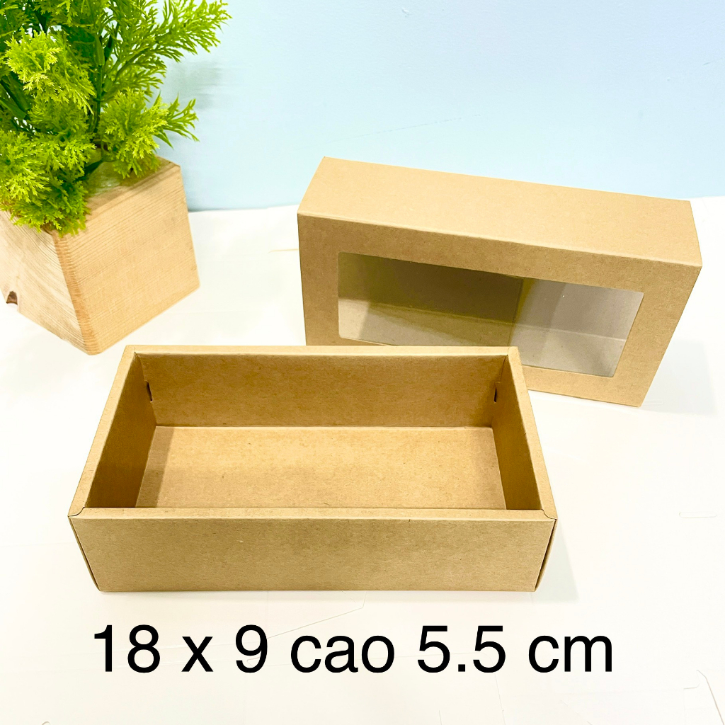 Hộp giấy kraft nắp kéo 18x9x5.5cm combo 10 hộp