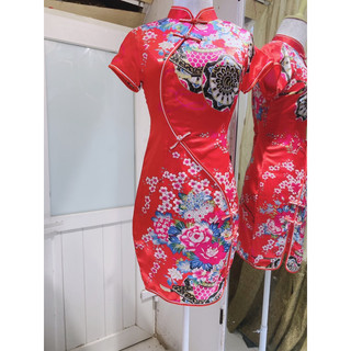 [Thanh Lý] Sườn xám lụa satin cao cấp 1