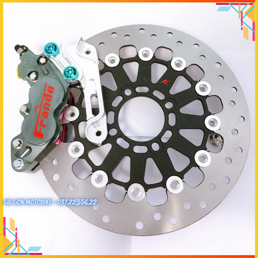 Trước Wave110/FutureLED-Heo 4 Pis Frando + Đĩa KingDrag size 267mm + Pát 4Pis CNC