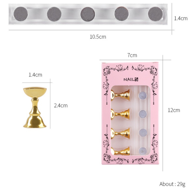 Set 5 chiếc đế gắn móng giả tập vẽ nail - đế nam châm gắn móng mẫu chuyên dụng