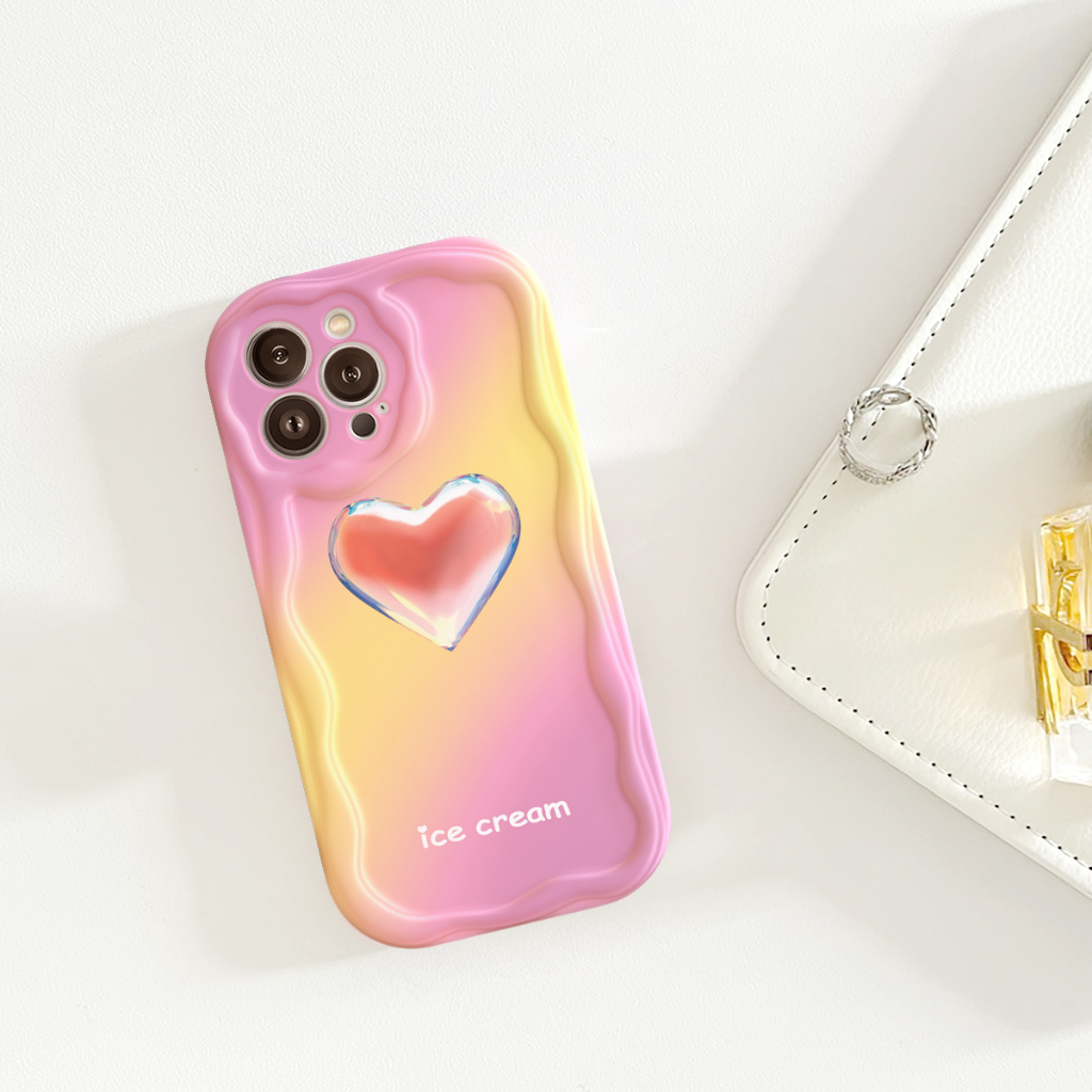 Ốp lưng iphone cạnh sóng nổi Ombre Heart 6/6plus/6s/6splus/7/7plus/8/8plus/x/xs/11/12/13/14/pro/max/promax/plus/shin