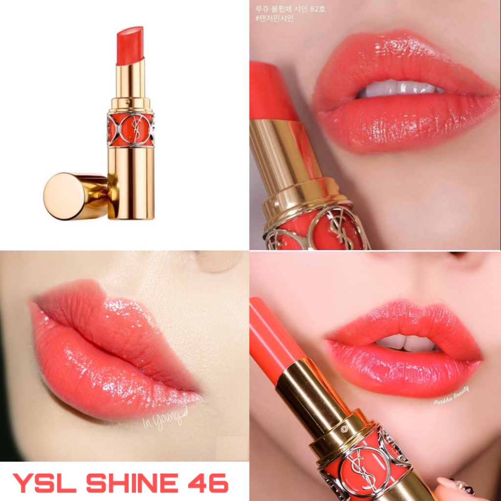 Son YSL Shine Rouge Voulupte Shine 80 Chili Tunique full size 3.2G, Son dưỡng YSL có màu Hàng Chính Hãng