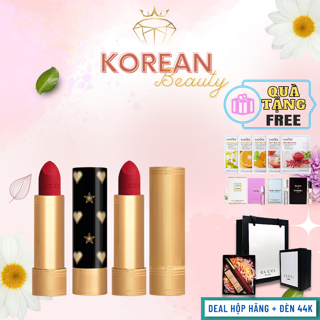Son Gucci 500 Rouge Matte Lipstick, Son Gucci 519 Limited Matte, Satin Full size, Hàng Chính Hãng Có Bill