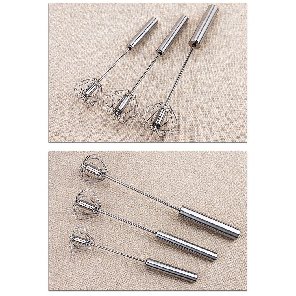 Cây Đánh Trứng Inox Có Trục Xoay Tự Động Nhỏ Gọn Tiện Dụng ( Dài 25cm)