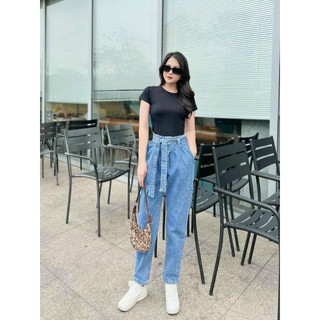 Quần Jean Nữ Bigsize Mập Fashion Quần Jean Baggy Xanh Chất Co Dãn 4 Chiều Lưng Cao Siêu Hack Dáng Đủ Size 50-90kg J0005