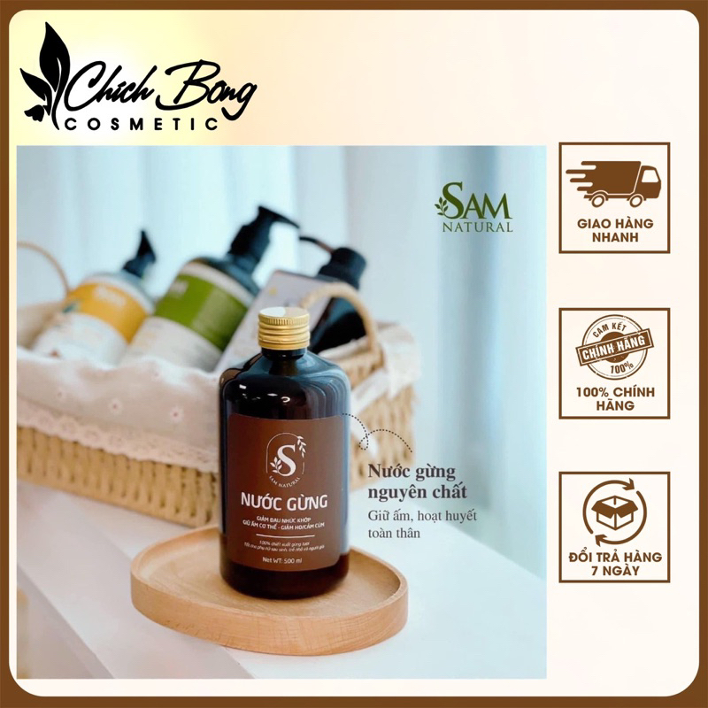 Sam Natural - Nước gừng nguyên chất (Date T10/2025)