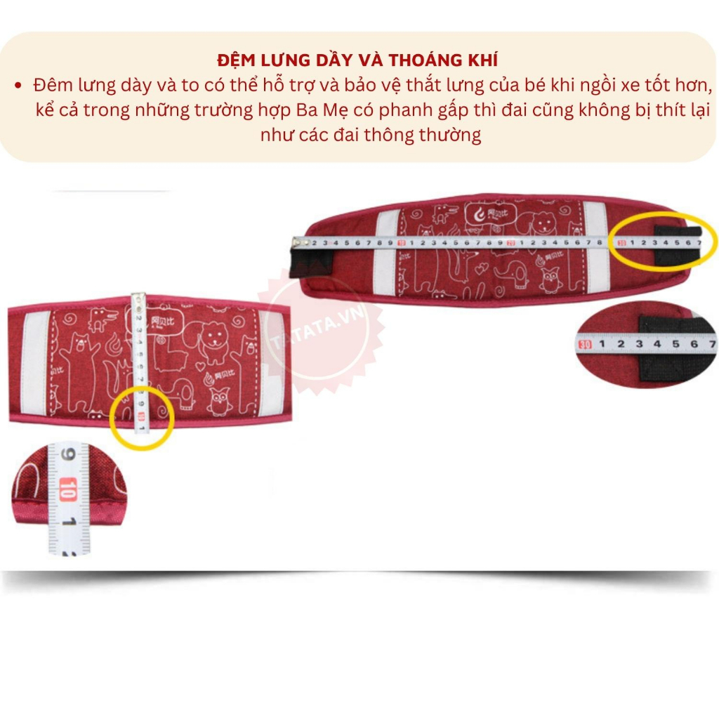 Đai xe máy cho bé ,Đai an toàn cho bé đi xe máy có Phản Quang loại CAO CẤP