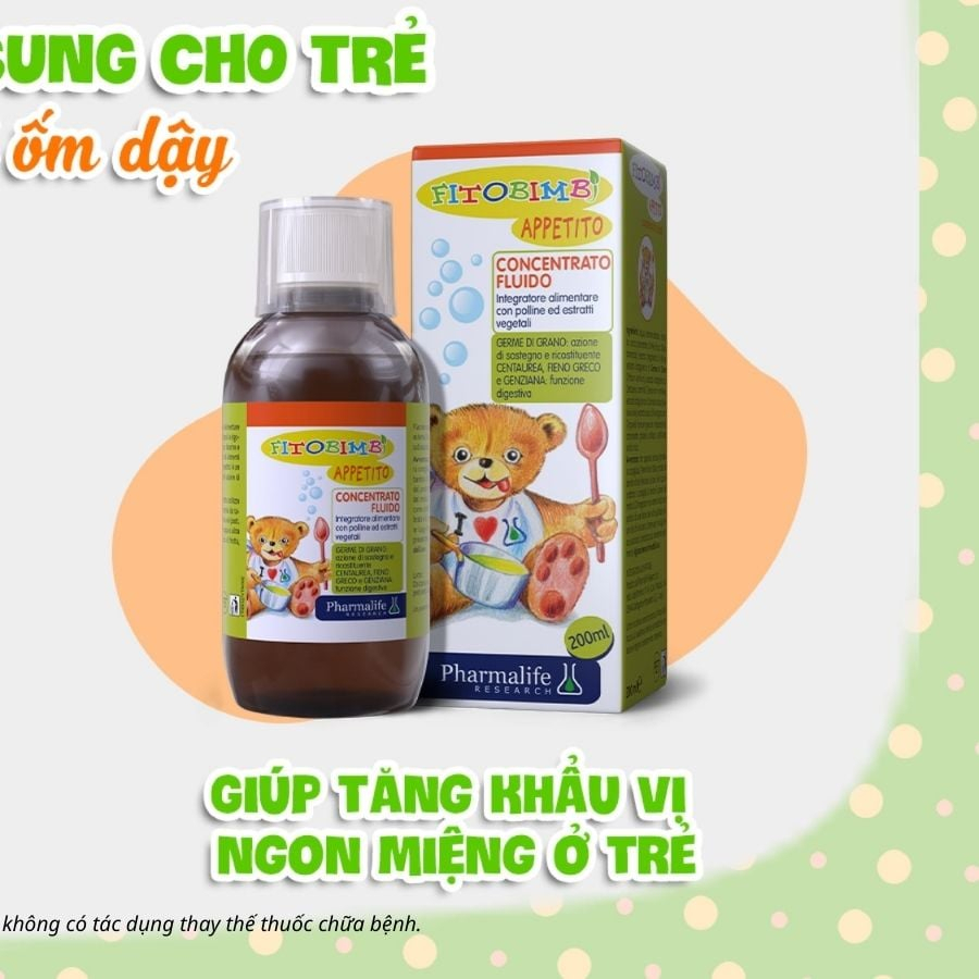Pharmalife Fitobimbi APPETITO Siro ăn ngon 3 tác động, Chai 200ml