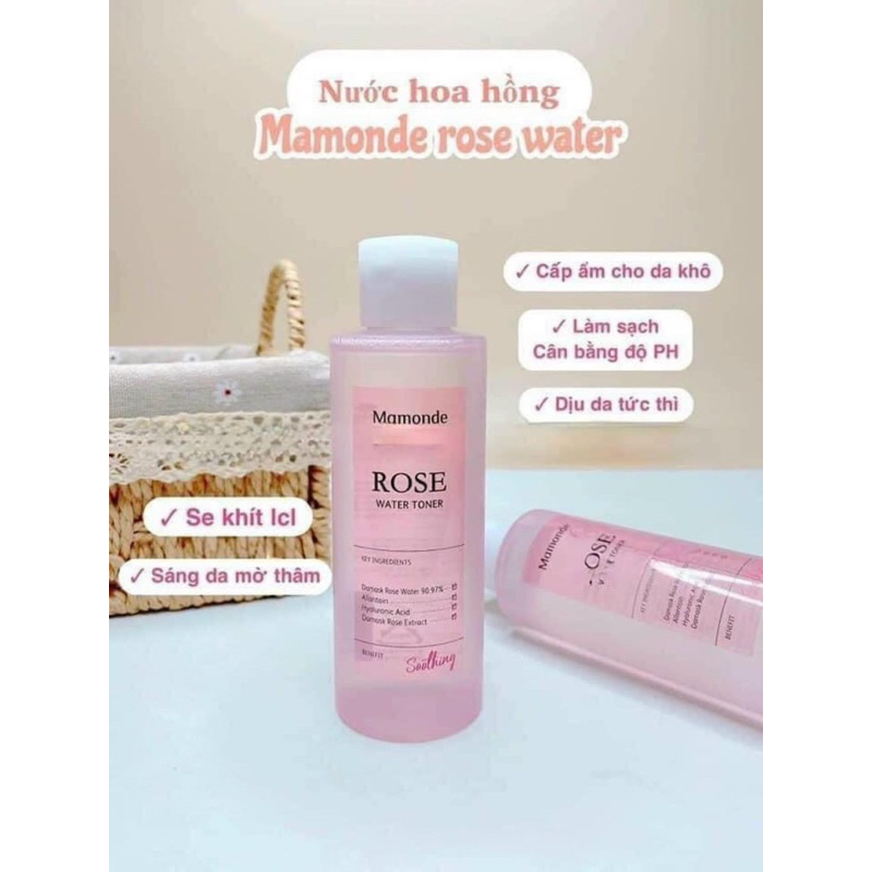Nước hoa hồng Mamonde Rose water daily skin toner 50ml/150ml MẪU MỚI NHẤT