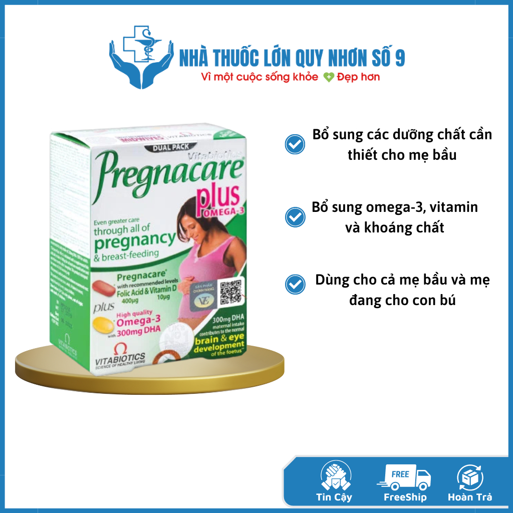 Vitamin Pregnacare Plus Omega 3 - Giúp cung cấp vitamin &amp; khoáng chất cho mẹ bầu - Hộp 56 viên - NT Quy Nhơn số 9