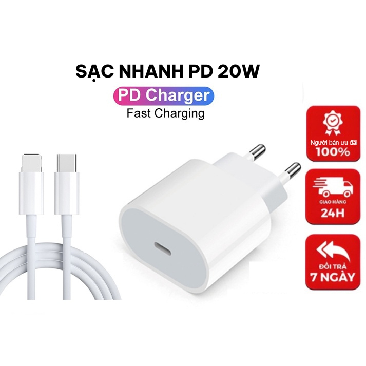 Bộ nhanh 20W PD chính hãng sạc nhanh an toàn cho điện thoại lp- LinkeeTech