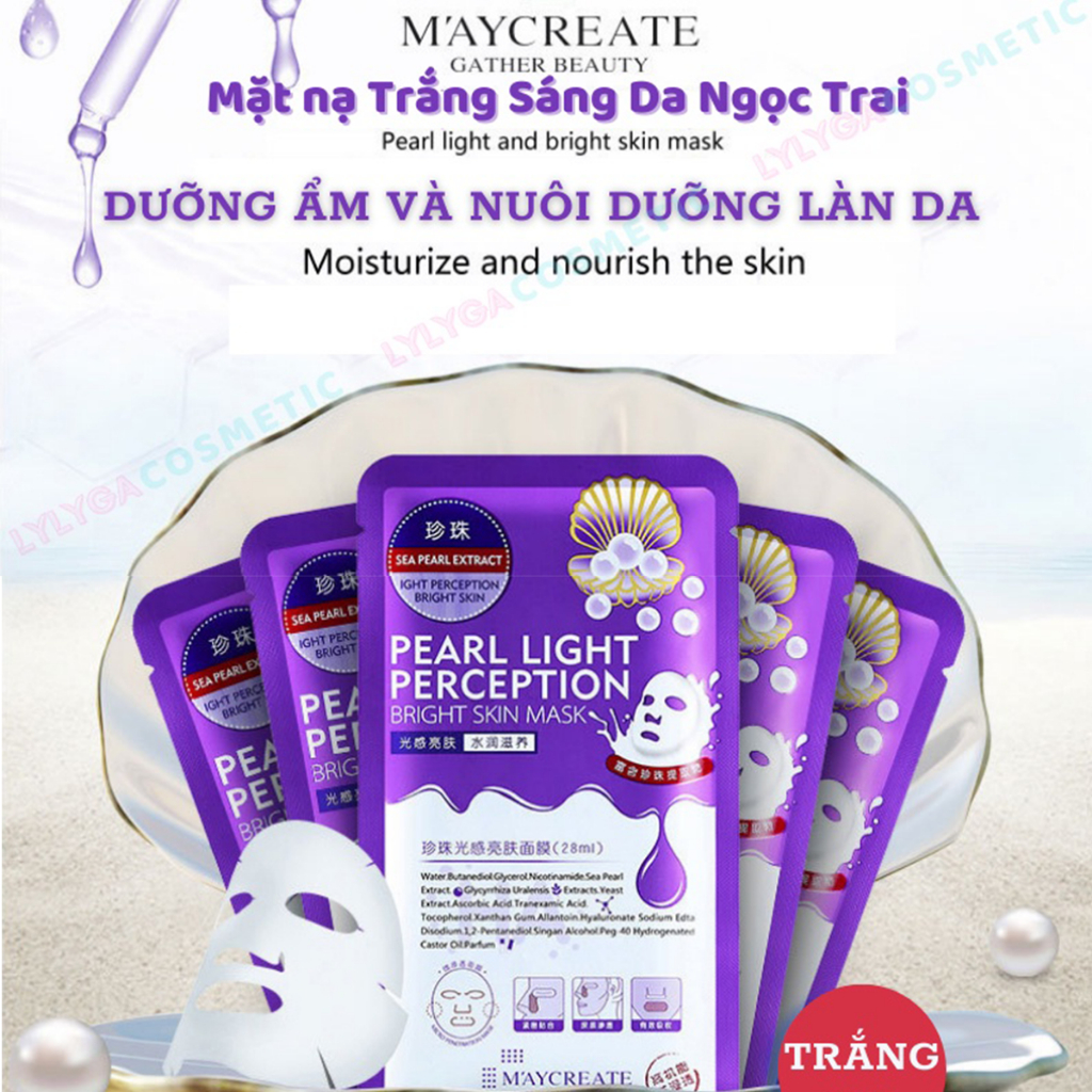 Combo mặt nạ dưỡng trắng dưỡng ẩm Maycreate Mask Ha 1 miếng 28ml hàng nội địa Trung chính hãng