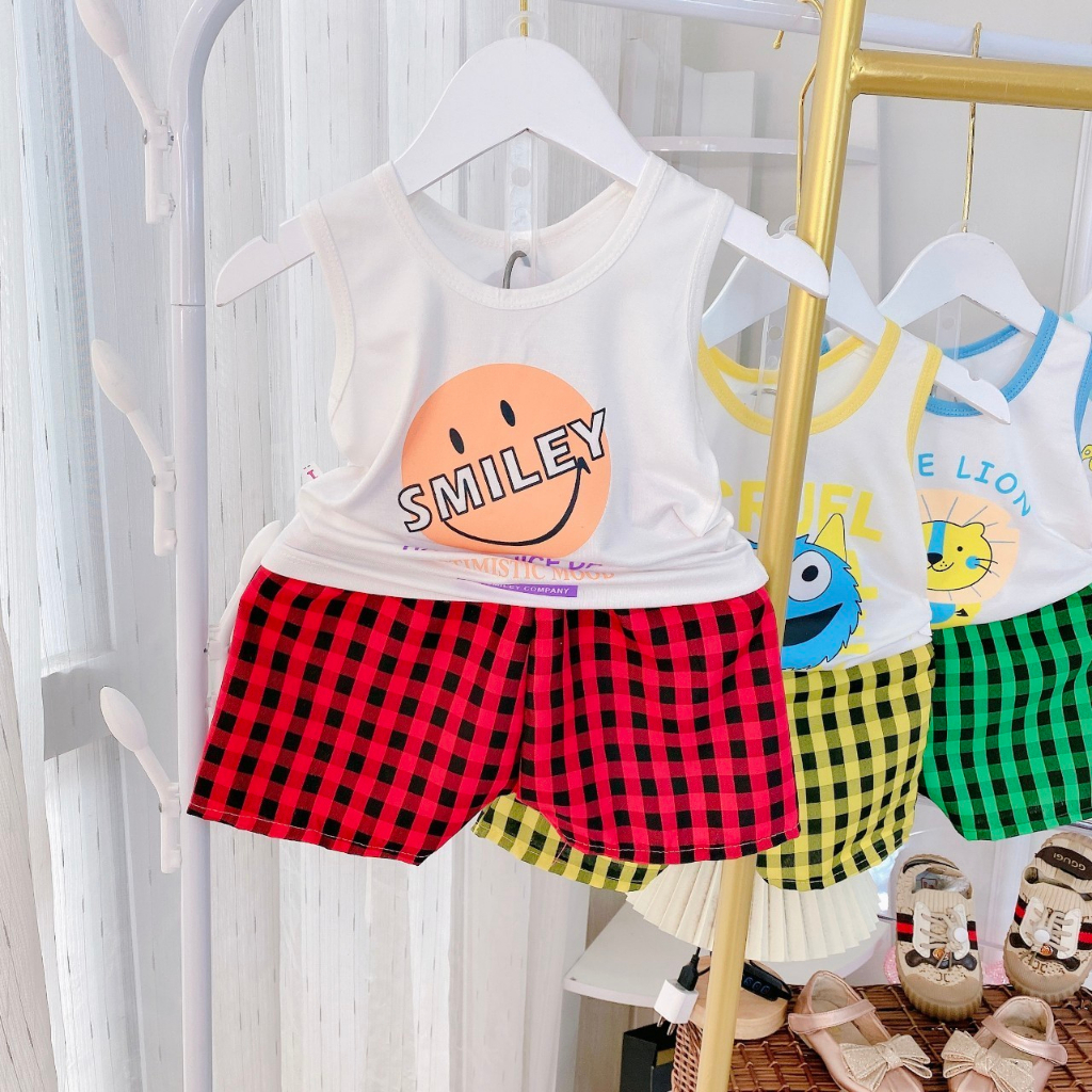 Bộ ba lỗ bé trai , bộ ba lỗ bé gái chất thun lạnh từ sơ sinh đến 16kg - JKIDS