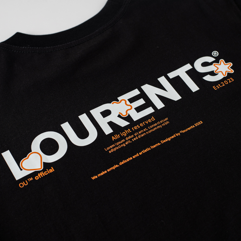 Áo Thun Tay Lỡ Lourents Local Brand OU Heart Premium Cotton - TEE3 Đen