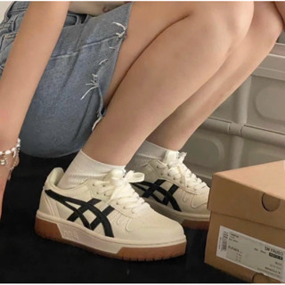 Giày thể thao sneaker asics kem vệt đen fom nhỏ tăng 1 sz