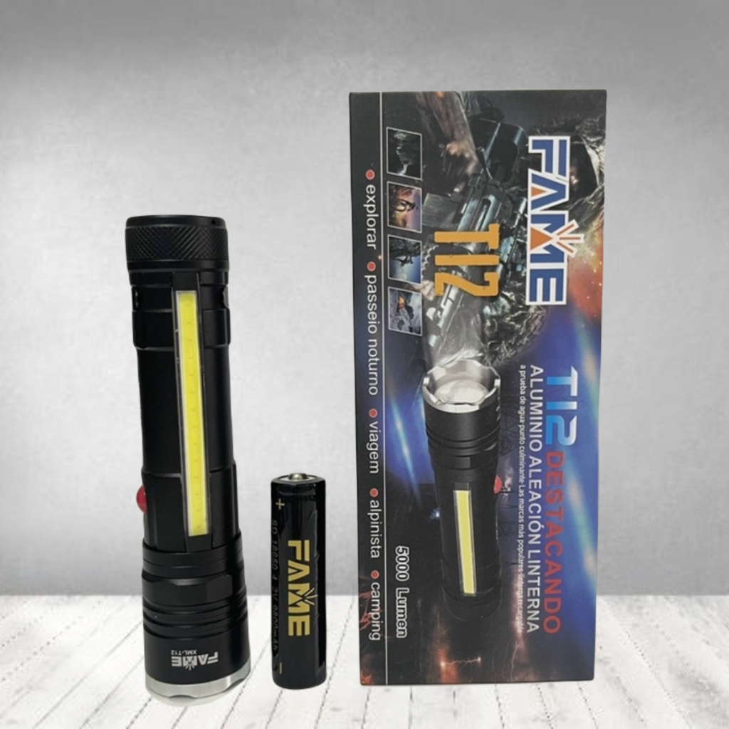 ĐÈN PIN CẦM TAY XML - T12 CHIẾU SÁNG TỐT, THIẾT KẾ NHỎ GỌN, ĐÈN PIN SIÊU SÁNG T12 SẠC USB CÓ LED COB & NAM CHÂM HÍT