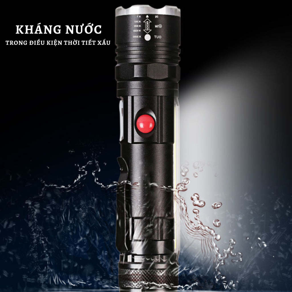 ĐÈN PIN CẦM TAY XML - T12 CHIẾU SÁNG TỐT, THIẾT KẾ NHỎ GỌN, ĐÈN PIN SIÊU SÁNG T12 SẠC USB CÓ LED COB & NAM CHÂM HÍT