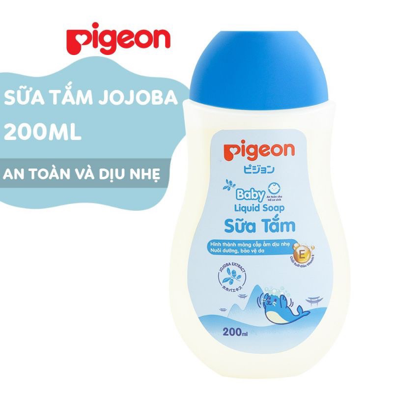 sữa tắm dịu nhẹ cho bé piegon 200ml (mẫu mới) sữa tắm piegon chứa tinh dầu