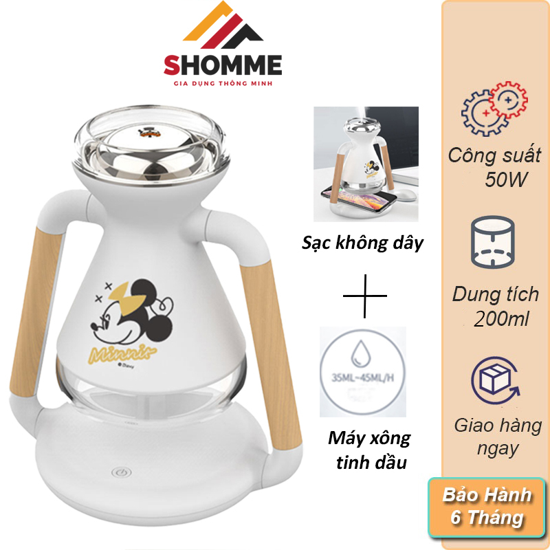 Máy Xông Tinh Dầu Mini Kiêm Sạc Không Dây Điện Thoại Máy Phun Sương Khuếch Tạo Độ Ẩm Dùng Cho Khử Khuẩn Phòng Ngủ SHomme