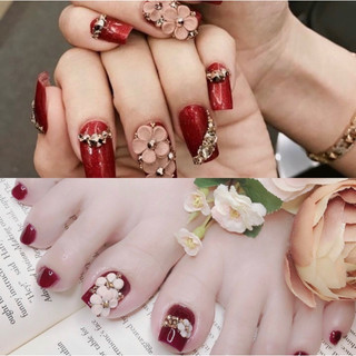 hoa tay chân bột nail